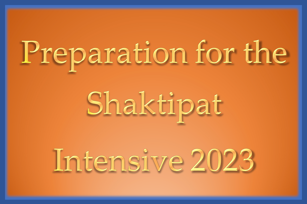 24 September 2023 - Sydney - Preparation for the Shaktipat Intensive