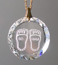 Padukas and So Ham Crystal Pendant