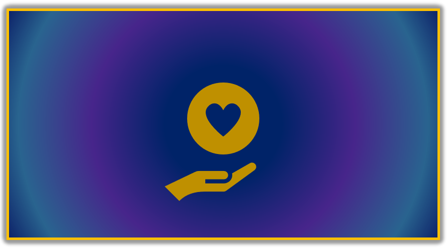 Hand Giving a love heart to the Deep blue expanse